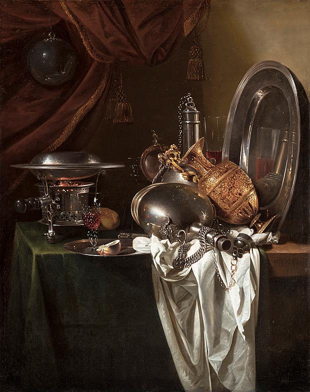 Willem Kalf Dutch - Still Life with a Chafing Dish